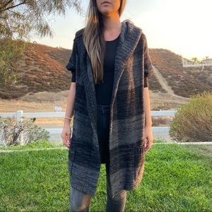 Vince Gray Hooded Cardigan